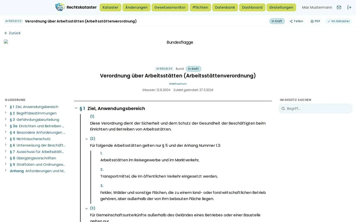 Ein Gesetz lesen